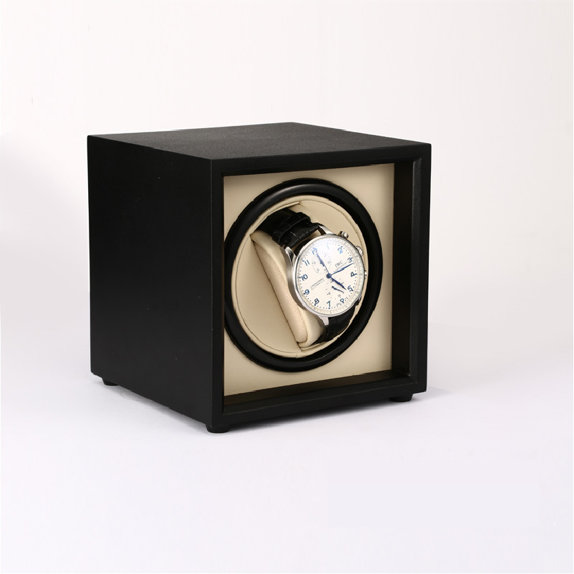 Matte Lacquer Watch Winder with Beige Interior - OK Magnify