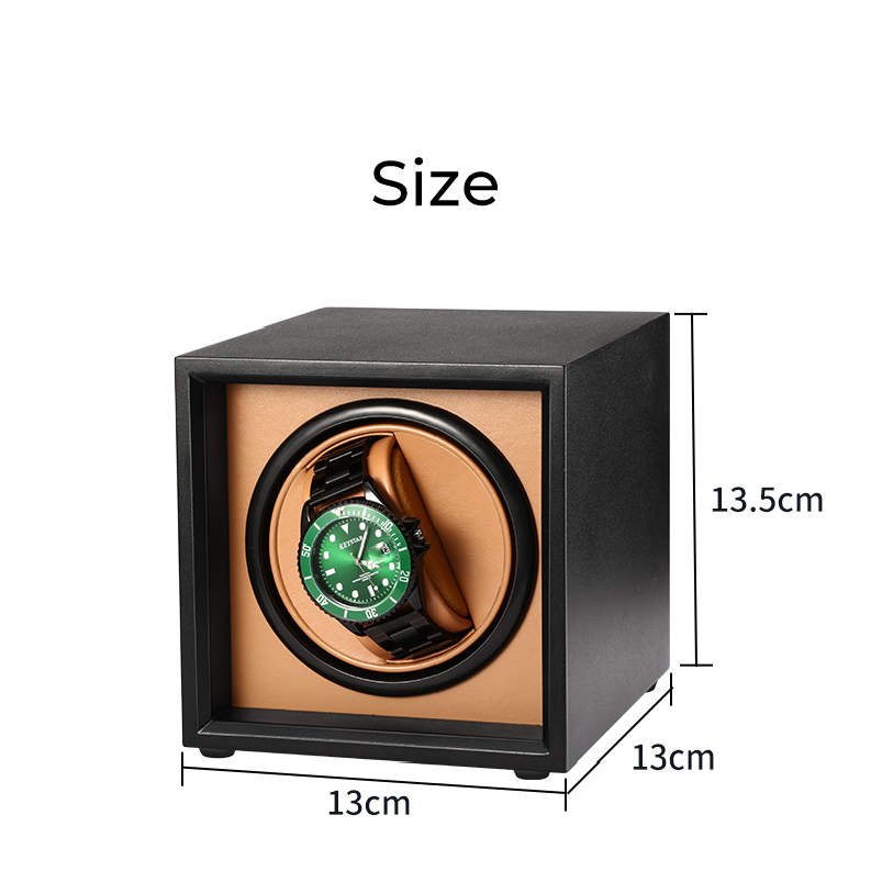 Matte Lacquer Watch Winder with Brown Interior - OK Magnify