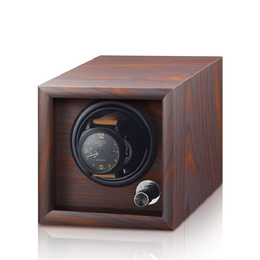 Ebony Veneer Single Watch Winder - OK Magnify