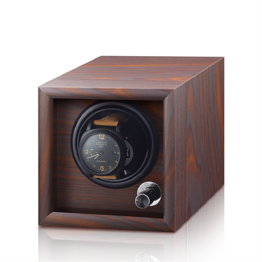 Ebony Veneer Single Watch Winder - OK Magnify