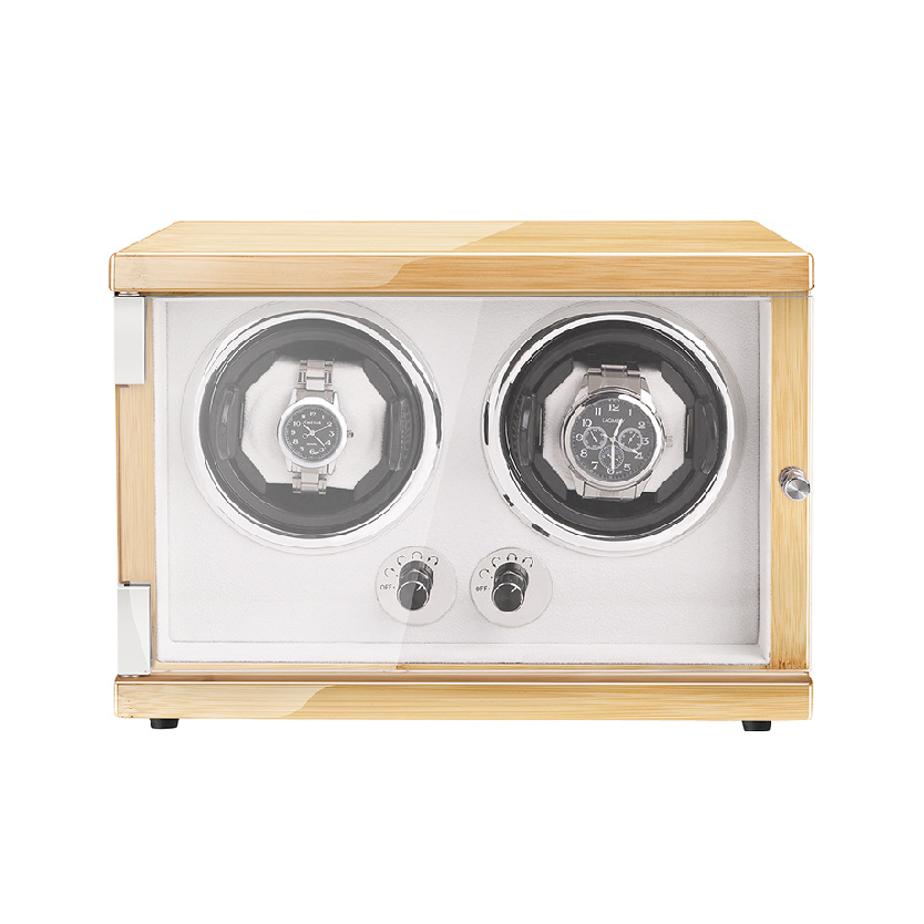 Double Watch Winder with Oak Veneer - OK Magnify