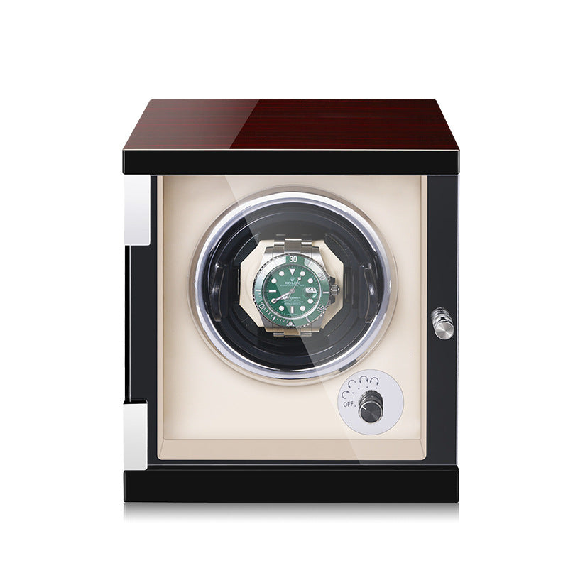 Ebony Lacquer Single Watch Winder - OK Magnify