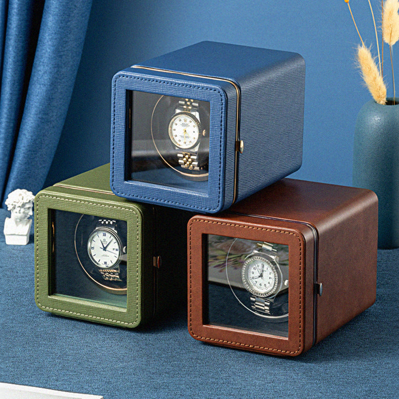 Watch Winder in Brown Leather - OK Magnify