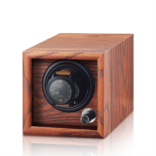 Rosewood Veneer Single Watch Winder - OK Magnify