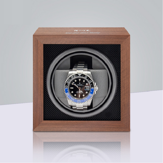 Black Walnut Veneer Watch Winder - OK Magnify